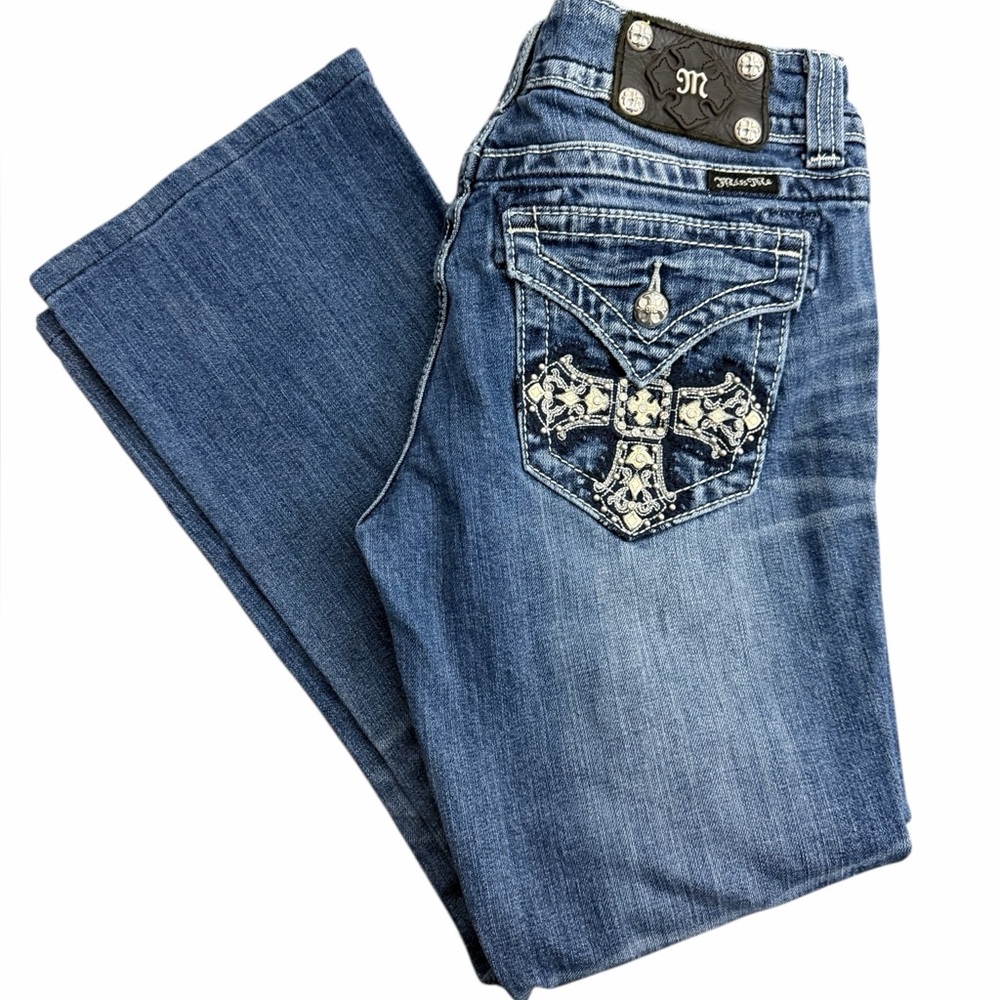 Miss Me Women’s Bootcut Jeans Size 29 Medium Wash Embellished Y2K